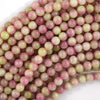 Malaysia Green Pink Colored Jade Round Beads Gemstone 15