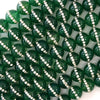 Green Onyx Round Beads With Rhinestone Inlaid 15