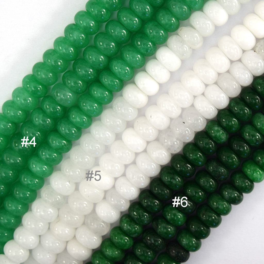 5x8mm Colored Mountain Jade Rondelle Button Beads 15" Strand Blue Green Red