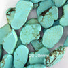 22mm - 30mm green turquoise freeform slab slice nugget beads 15.5