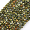 Natural Faceted Rainforest Green Rhyolite Round Beads 15