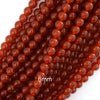 AA Red Carnelian Round Beads Gemstone 15