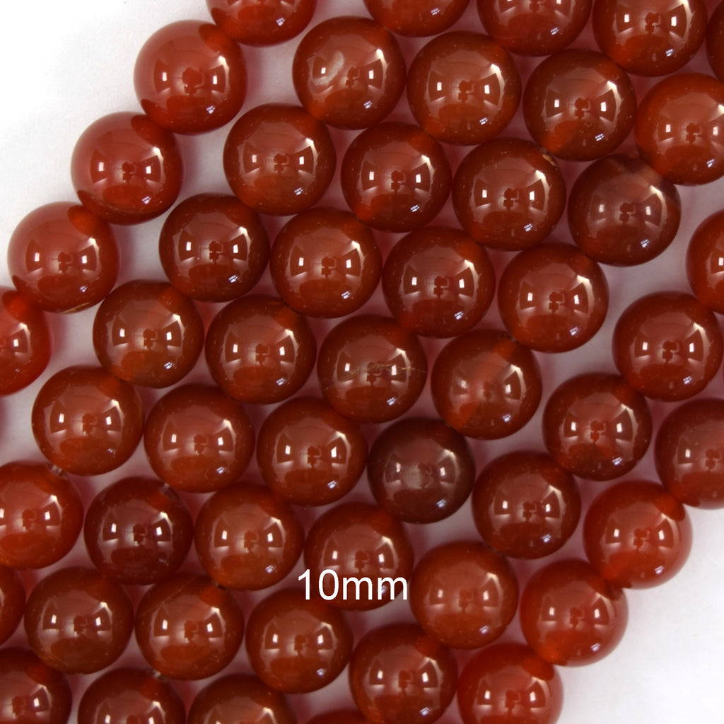 AA Red Carnelian Round Beads Gemstone 15" Strand 4mm 6mm 8mm 10mm 12mm