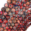 Galaxy Pink Red Sea Sediment Imperial Jasper Round Beads 15