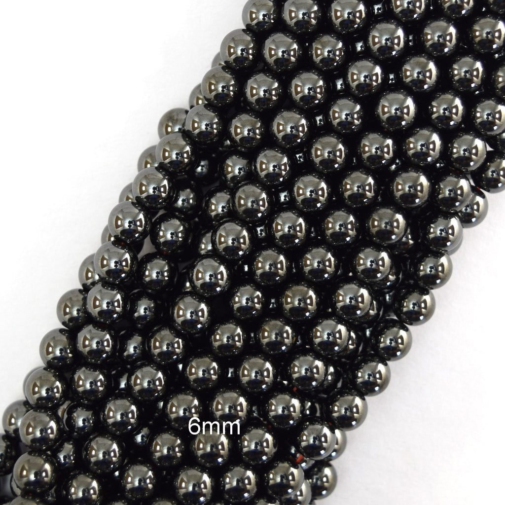 Natural Magnetic Hematite Round Beads 15" Strand 4mm 6mm 8mm 10mm 12mm