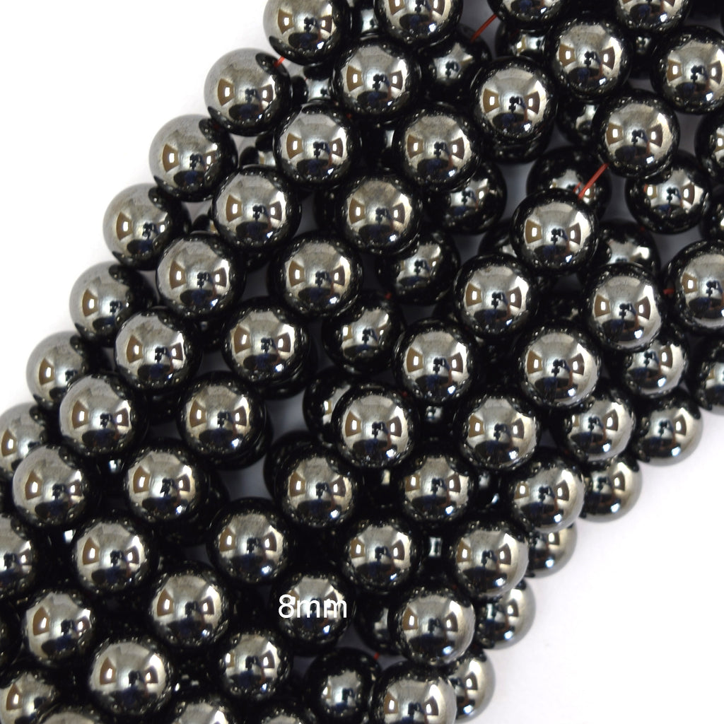 Natural Magnetic Hematite Round Beads 15" Strand 4mm 6mm 8mm 10mm 12mm