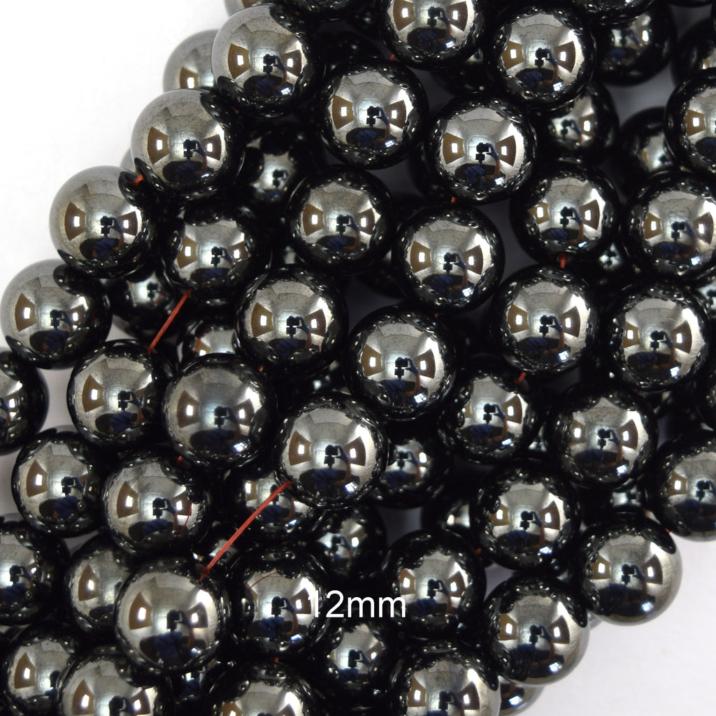 Natural Magnetic Hematite Round Beads 15" Strand 4mm 6mm 8mm 10mm 12mm