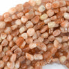 Natural Gold Orange Sunstone Pebble Nugget Beads 15.5