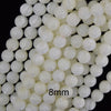 White Mother Of Pearl MOP Round Beads 15.5