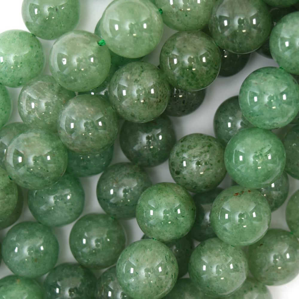 Natural Green Strawberry Quartz Round Beads Gemstone 15" Strand 6mm 8mm 10mm