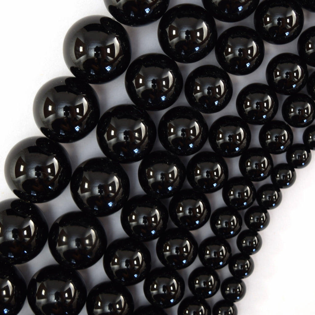 AA Black Onyx Round Beads 15" 2mm 3mm 4mm 6mm 8mm 10mm 12mm 14mm 16mm 18mm 20mm