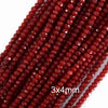 Faceted Ruby Red Jade Rondelle Button Beads 15