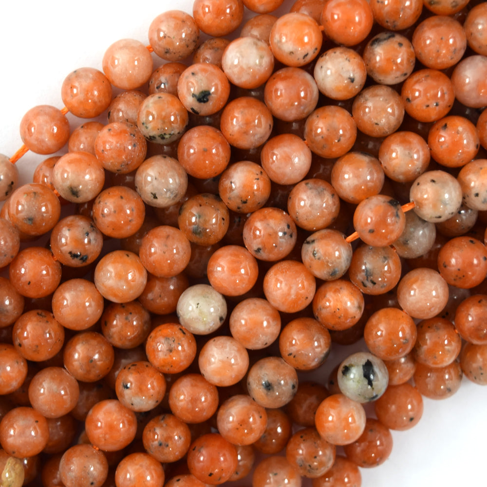 Natural Orange Calcite Round Beads Gemstone 15.5" Strand 4mm 6mm 8mm 10mm 12mm