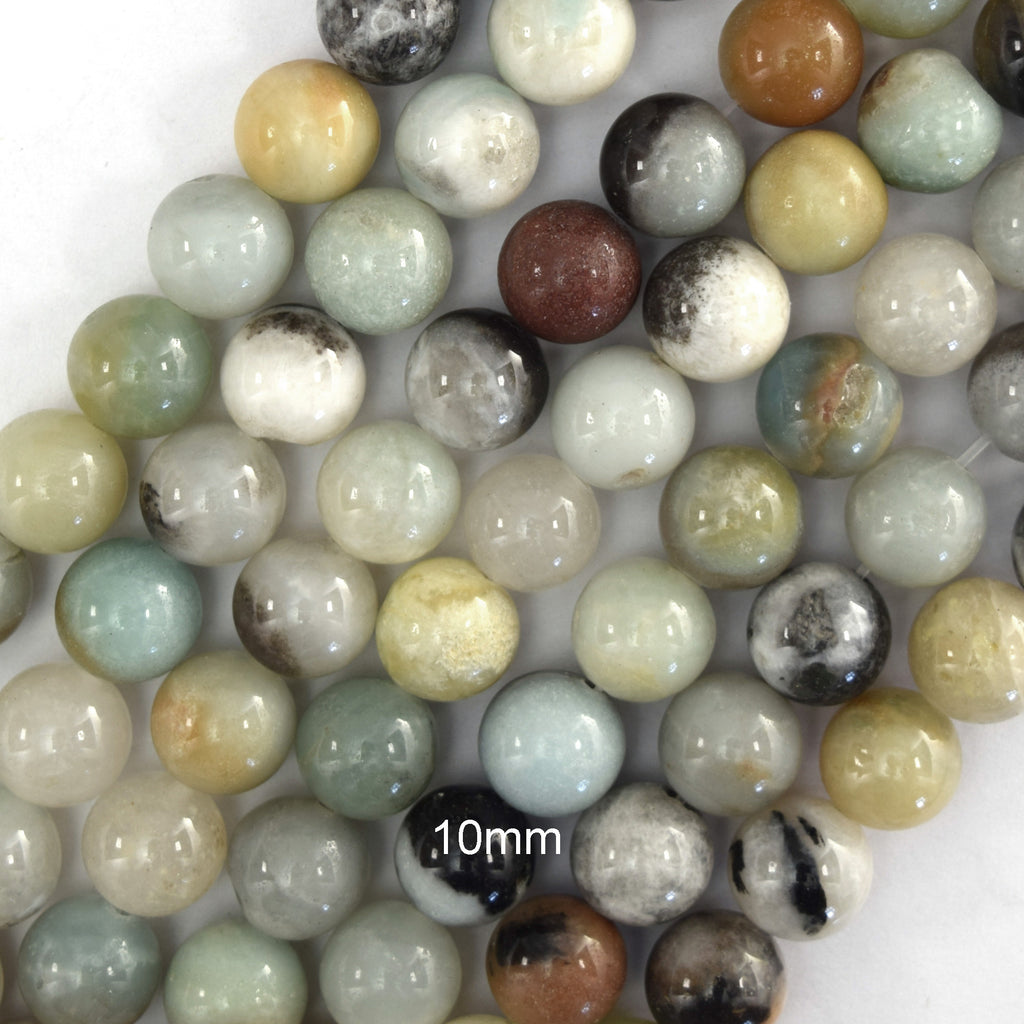 Natural Multicolor Amazonite Round Beads 15" Strand 4mm 6mm 8mm 10mm 12mm