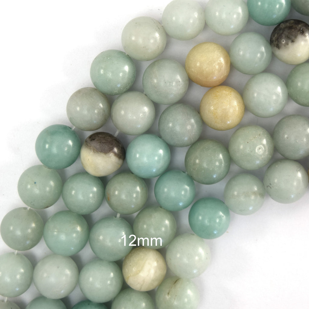 Natural Multicolor Amazonite Round Beads 15" Strand 4mm 6mm 8mm 10mm 12mm
