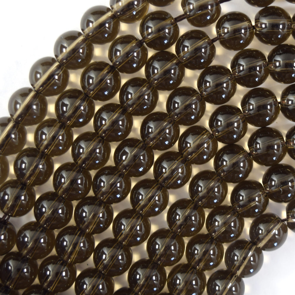 Smoky Quartz Round Beads Gemstone 15" Strand 4mm 6mm 8mm 10mm