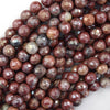 Mystic Titanium Faceted Red Jasper Round Beads 15