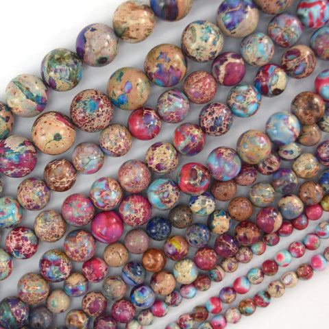 18mm natural ocean jasper coin beads 15.5" strand