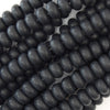 Matte Black Onyx Rondelle Button Beads Gemstone 15.5