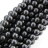 Natural Black Hematite Round Beads 15