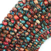 Galaxy Multicolor Sea Sediment Jasper Rondelle Button Beads 15