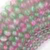 Genuine Pink Green Selenite Round Beads Gemstone 15.5