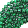 Synthetic Green Malachite Round Beads 15.5