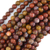 Natural Red Brown Portuguese Agate Round Beads Gemstone 15