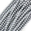 Silver Shell Pearl Round Beads Gemstone 15.5