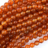 AA Orange Red Carnelian Round Beads Gemstone 15