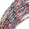Galaxy Purple Blue Sea Sediment Jasper Round Beads 15.5