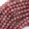 AA Natural Madagascar Mauve Lavender Rose Quartz Round Beads 15.5