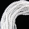 6mm matte white crack crystal round beads 15.5