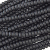 Matte Black Onyx Rondelle Button Beads Gemstone 15.5