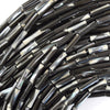 13mm black gray mother of pearl mop tube beads 15.5