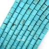 6x8mm blue turquoise tube cylinder beads 15.5