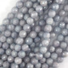 Mystic Titanium Faceted Blue Aquamarine Quartz Round Beads15