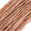 Natural Faceted Orange Sunstone Round Beads 15