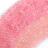 Natural Pink Rose Quartz Rondelle Button Beads 15