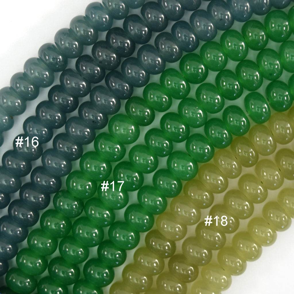 5x8mm Colored Mountain Jade Rondelle Button Beads 15" Strand Blue Green Red