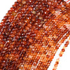 Faceted Red Orange Carnelian Rondelle Button Beads 15