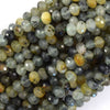 Natural Faceted Yellow Green Prehnite Rondelle Button Beads 15