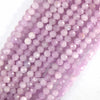 AA Natural Micro Faceted Light Purple Kunzite Round Beads 15.5