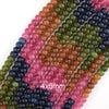 Watermelon Tourmaline Colored Quartz Rondelle Button Beads 15