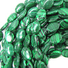 Synthetic Green Malachite Flat Oval Beads 15.5