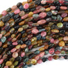 Natural Watermelon Tourmaline Pebble Nugget Beads 15.5