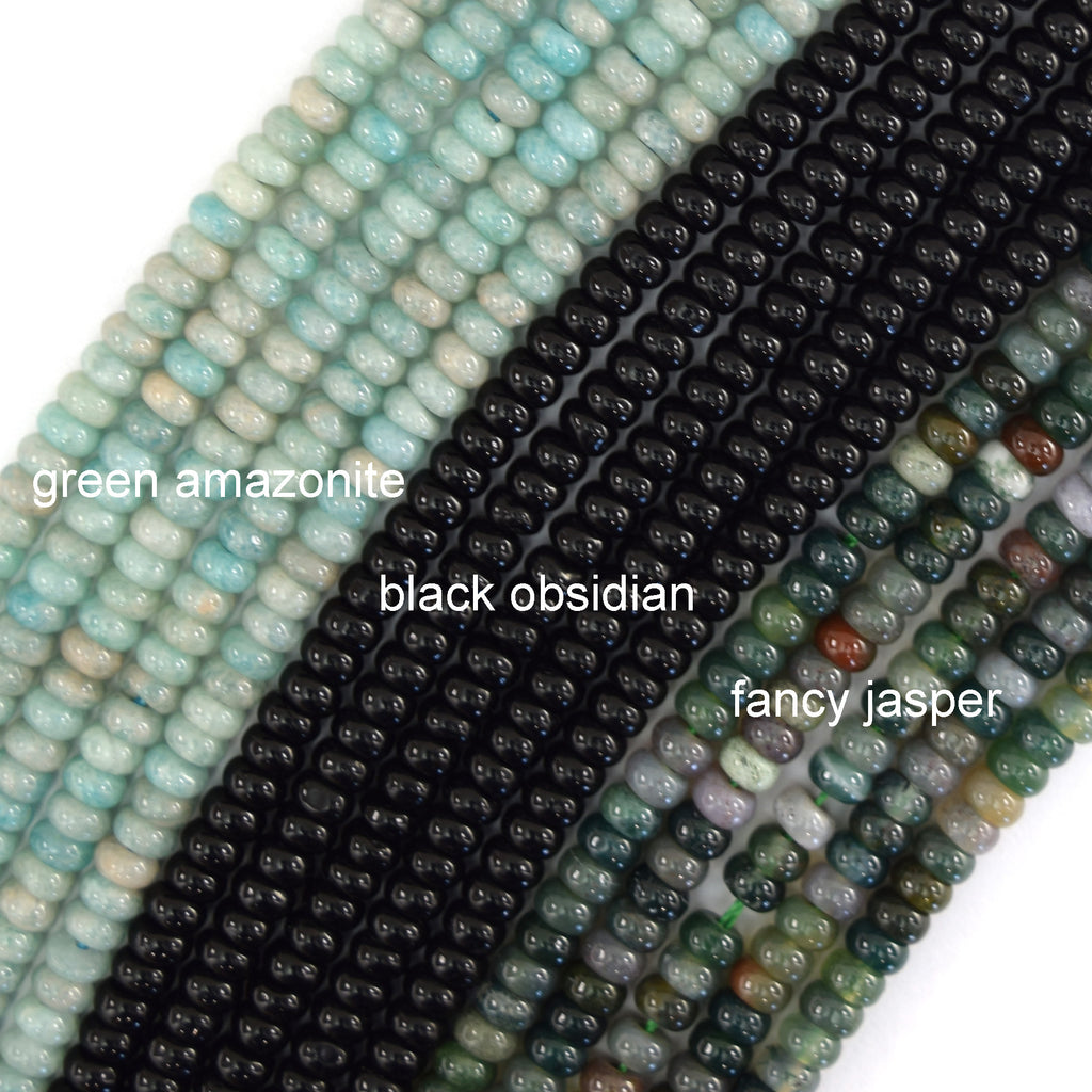 2x4mm Natural Various Gemstones Rondelle Button Spacer Beads 15" Strand 4mm - Eagle Beadz
