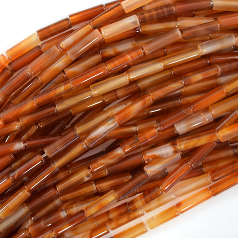 AA Red Carnelian Prism Double Point Cut Faceted Beads 15.5" Strand 8mm 10mm