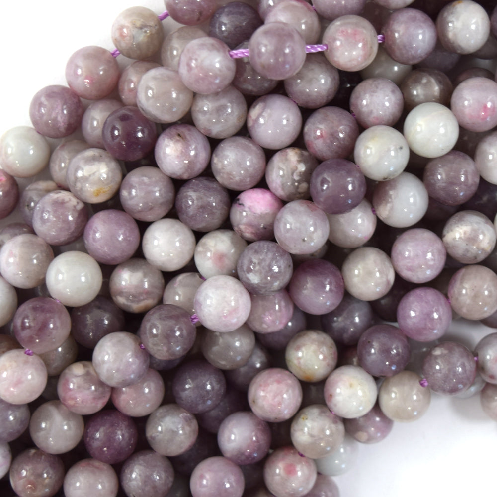 Natural Plum Blossom Tourmaline Round Beads Gemstone 15" Strand 6mm 8mm 10mm