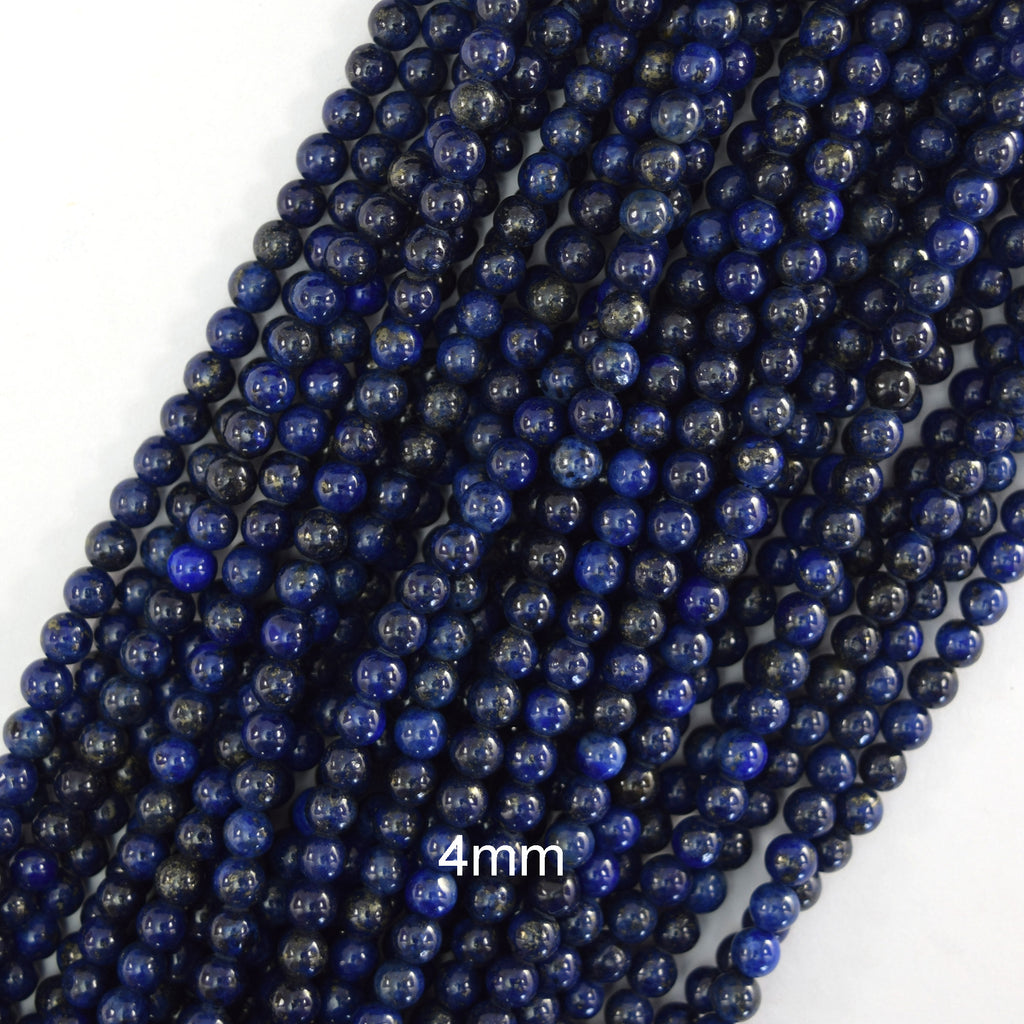 Blue Lapis Lazuli Round Beads 15" Strand 2mm 3mm 4mm 6mm 8mm 10mm 12mm 14mm